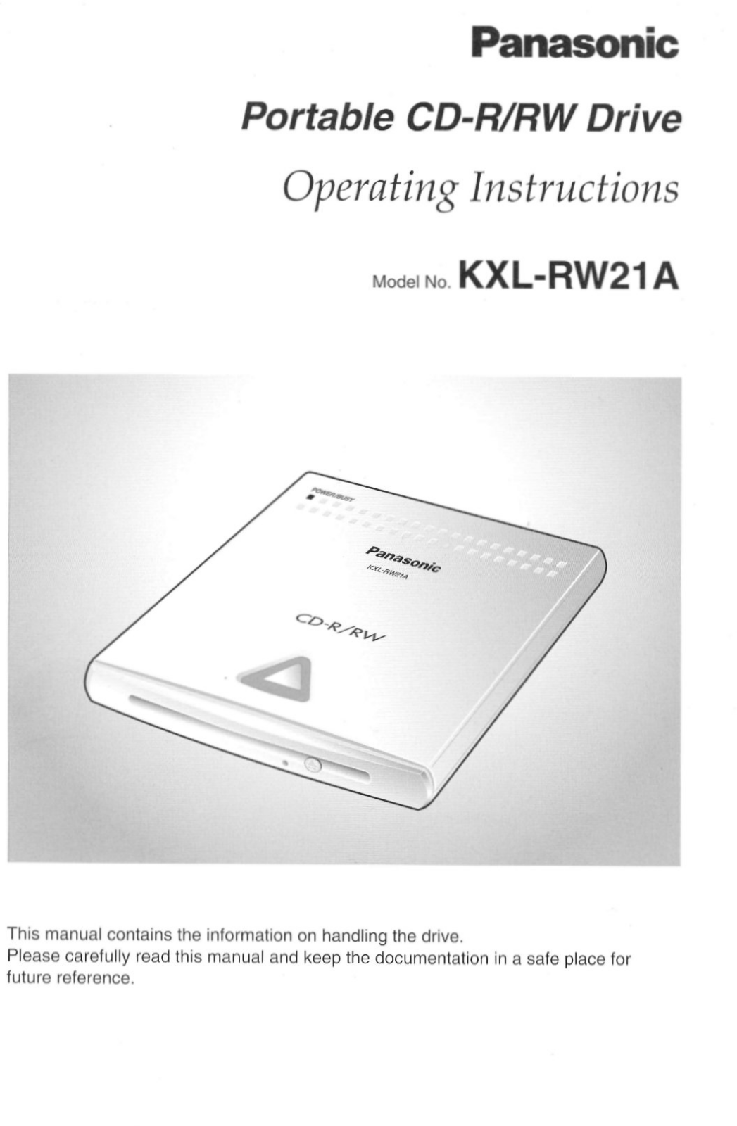 Panasonic KXL-RW21A User Manual