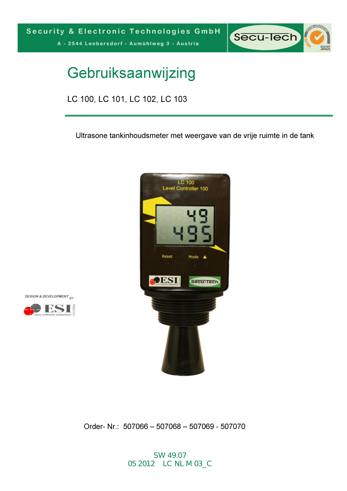 SecuTech LC 100, LC 101, LC 102, LC 103 User guide - ManualMachine.com