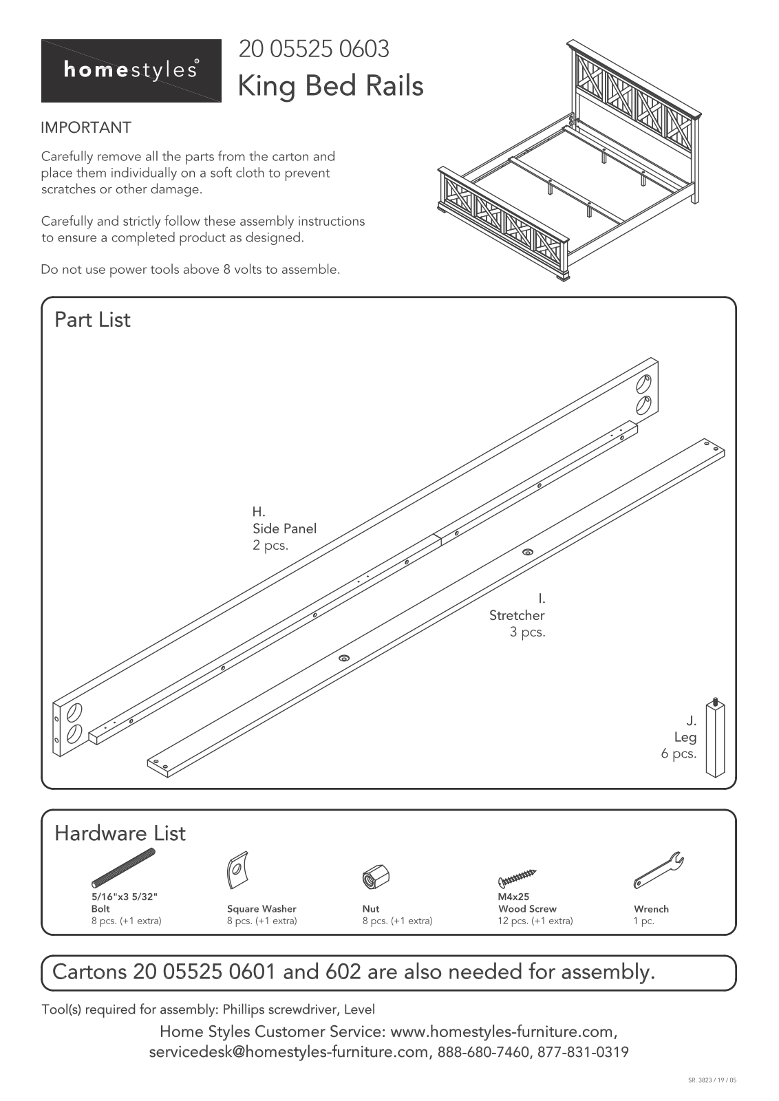 Homestyles 20 05525 0603 Assembly Instructions