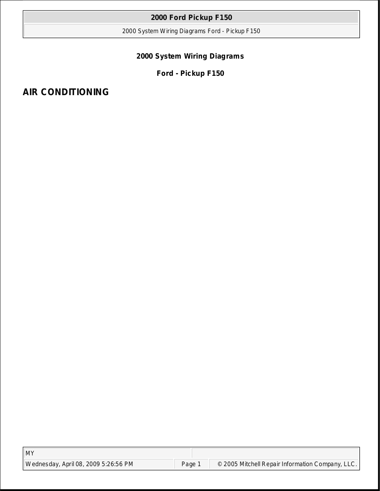 Ford Pickup F150 2000 System Wiring Diagrams - ManualMachine.com