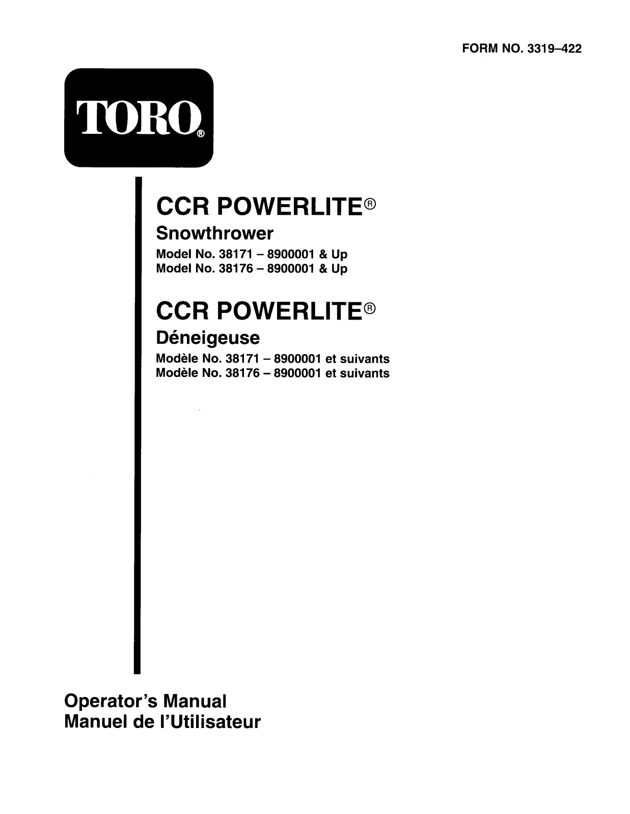 Toro 38171, 38176 Operator's Manual