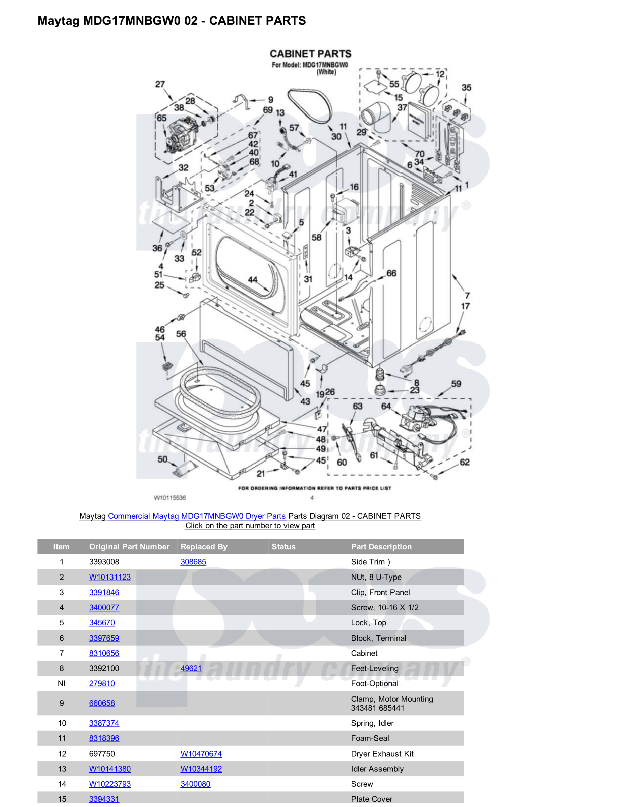 Maytag MDG17MNBGW0 Parts Diagram