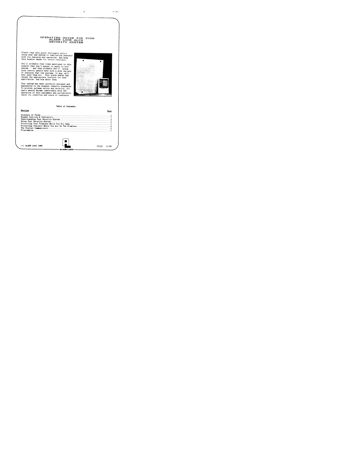 Alarm Lock ALC-8 User Guide