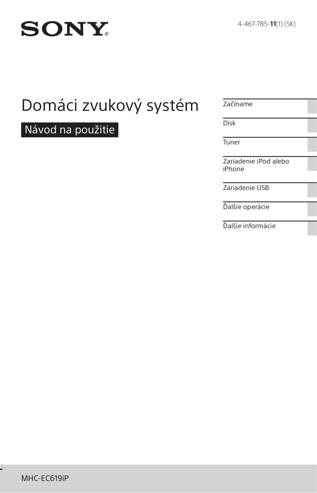 Sony MHC-EC619iP Instructions for use