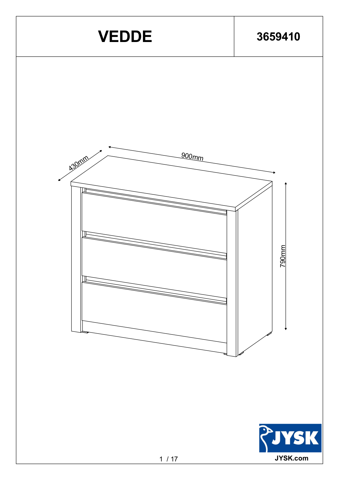 JYSK Vedde User Manual