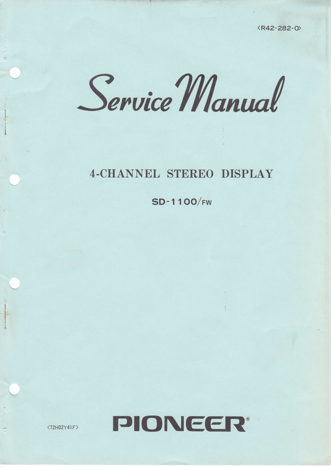 Pioneer SD-1100 Service manual