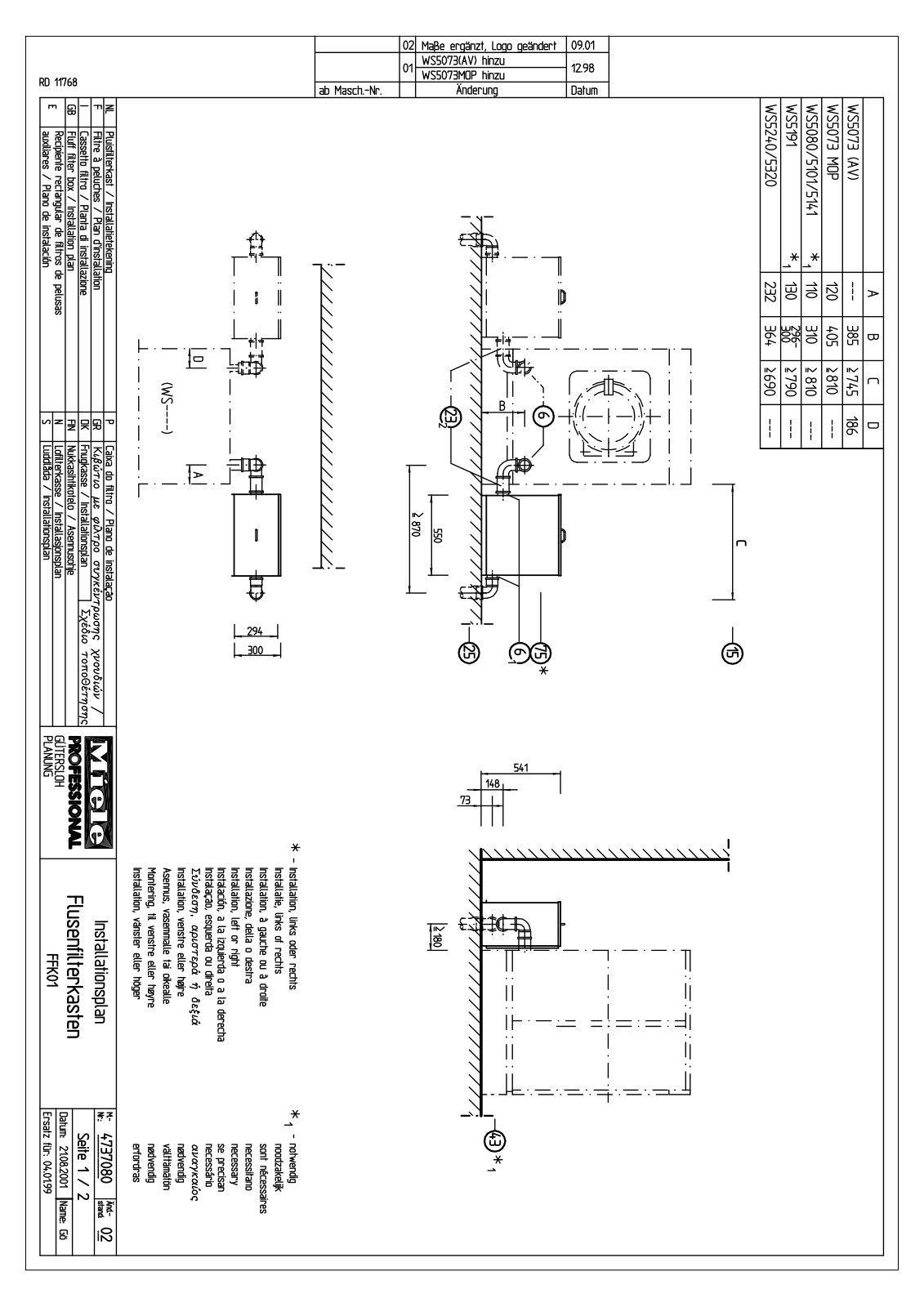 MIELE FFK 01 User Manual