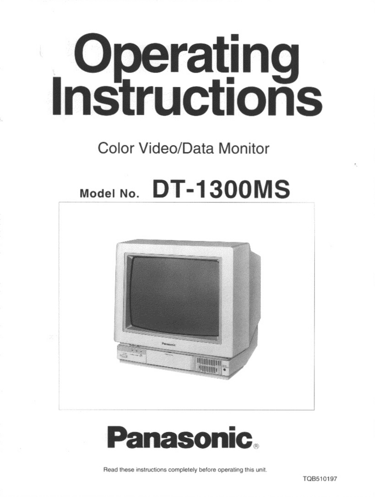 Panasonic DT1300MS User Manual