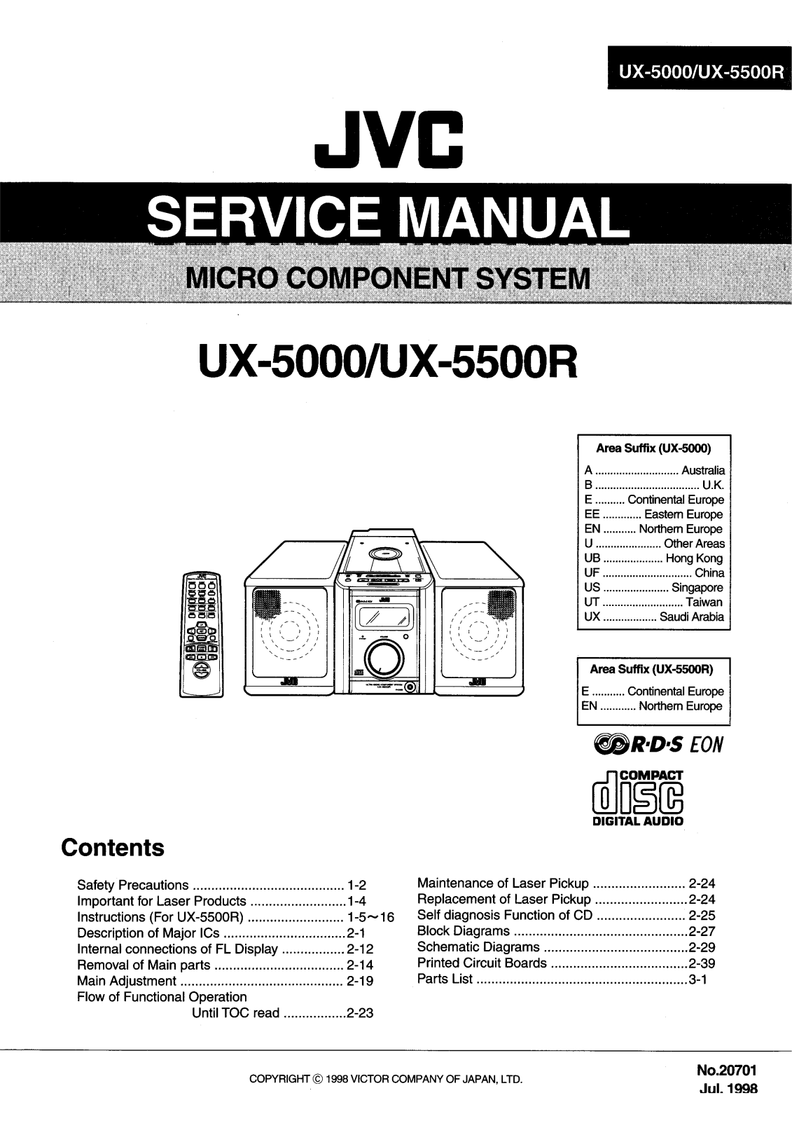JVC UX-5000A, UX-5000B, UX-5000E, UX-5000EE, UX-5000EN Service Manual