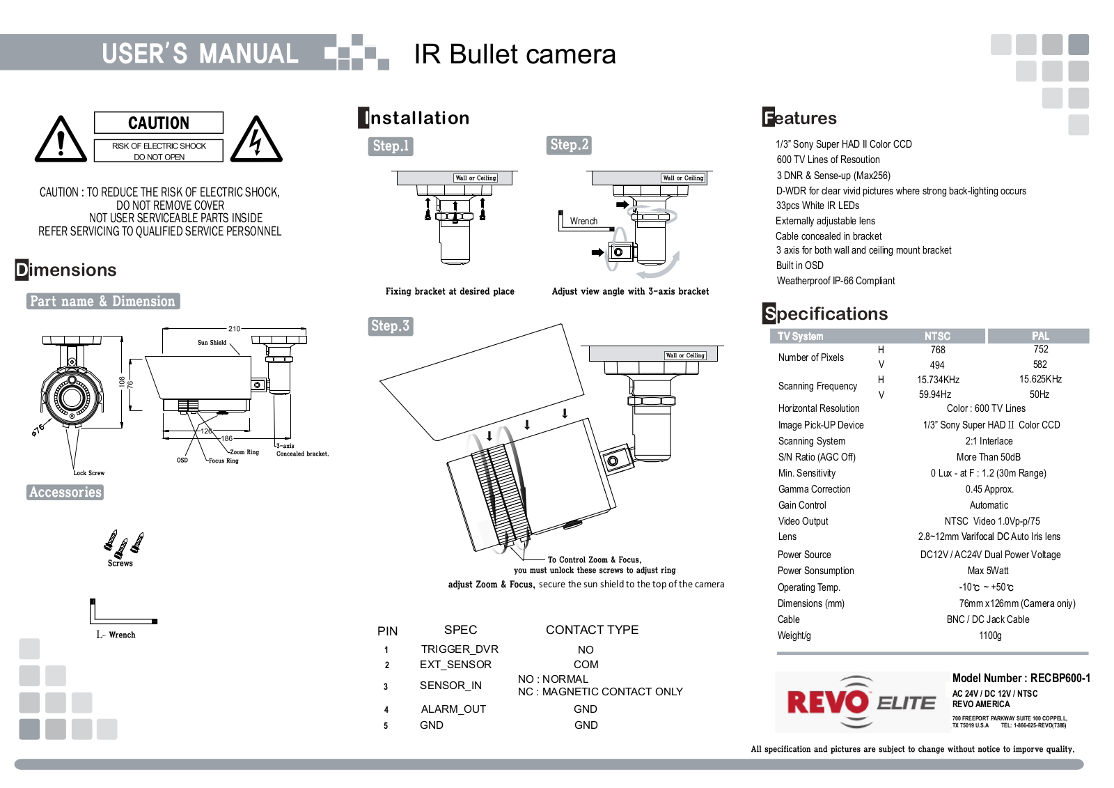 Revo RECBP600-1 User Manual