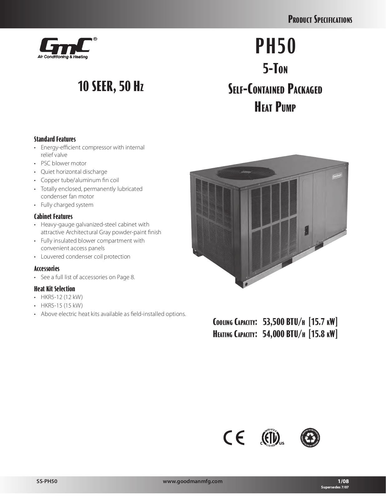 Goodman PH060-5GA User Manual