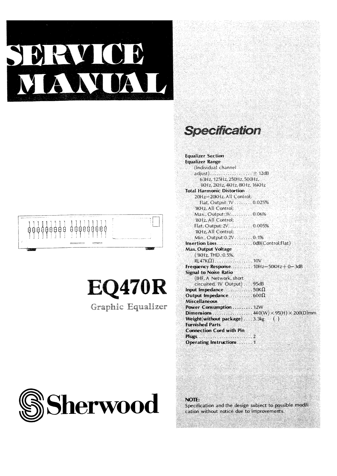 Sherwood EQ470R Service Manual