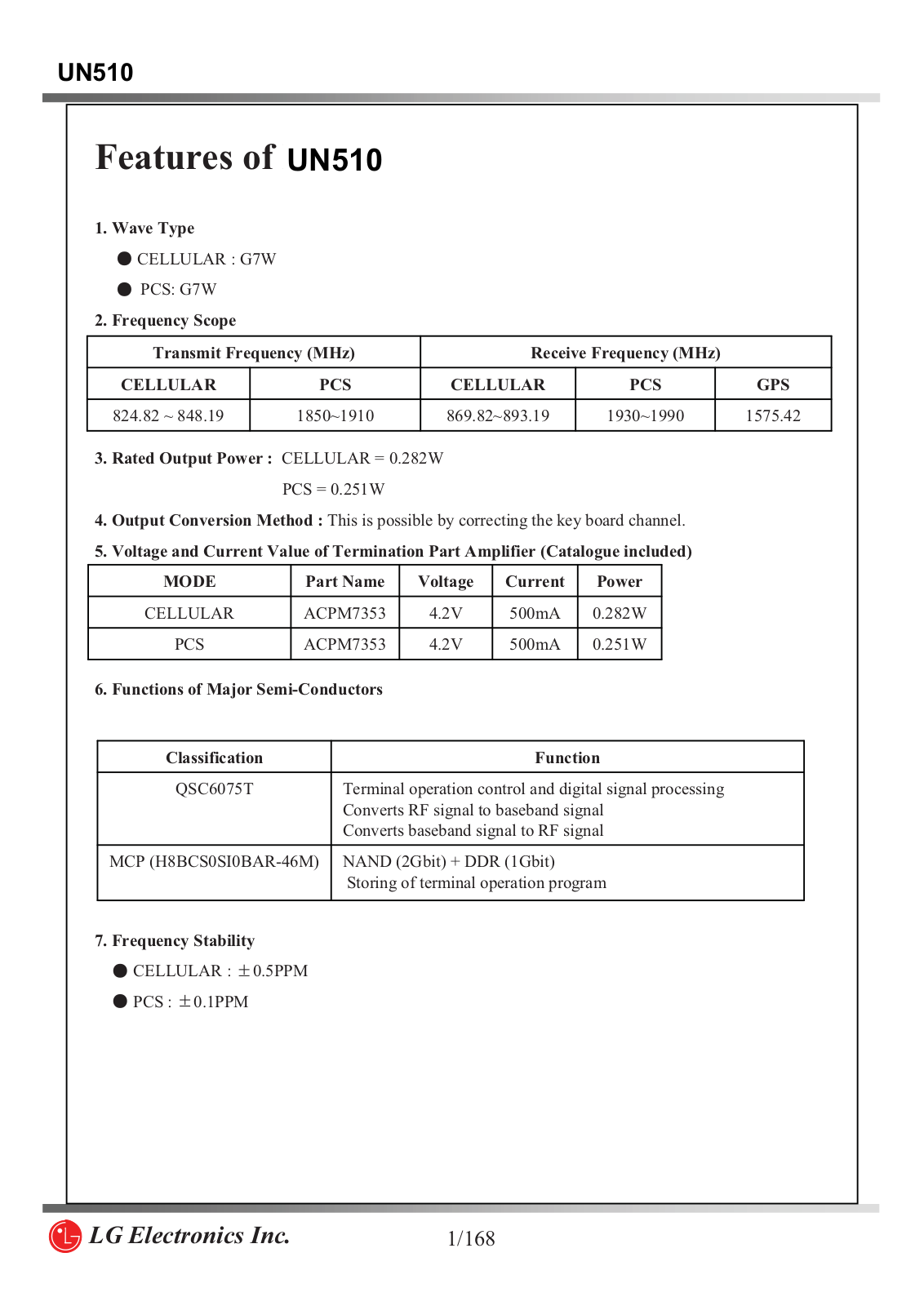 LG UN510 Service Manual