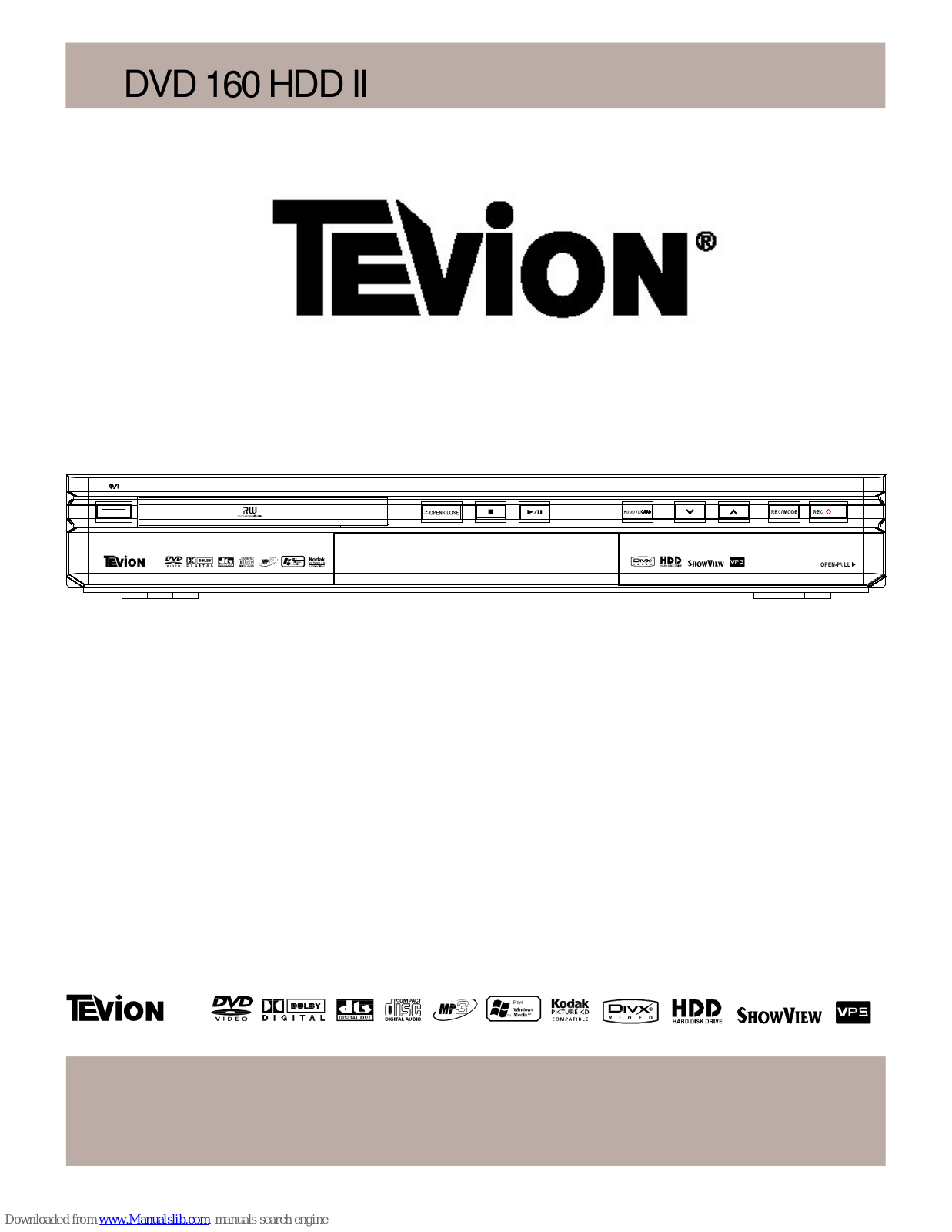 Tevion DVD 160 HDD II User Manual