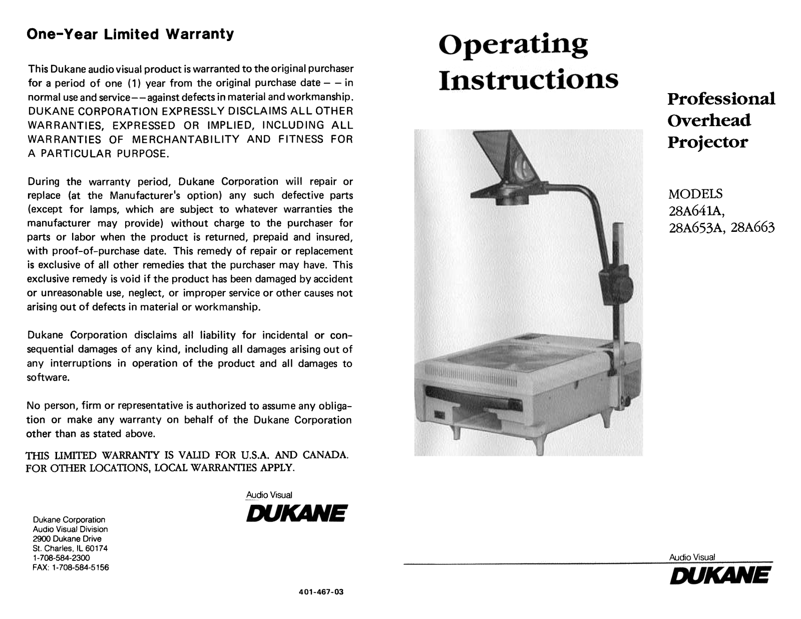 Dukane 28A653A, 28A663, 28A641A Operating Instruction - ManualMachine.com