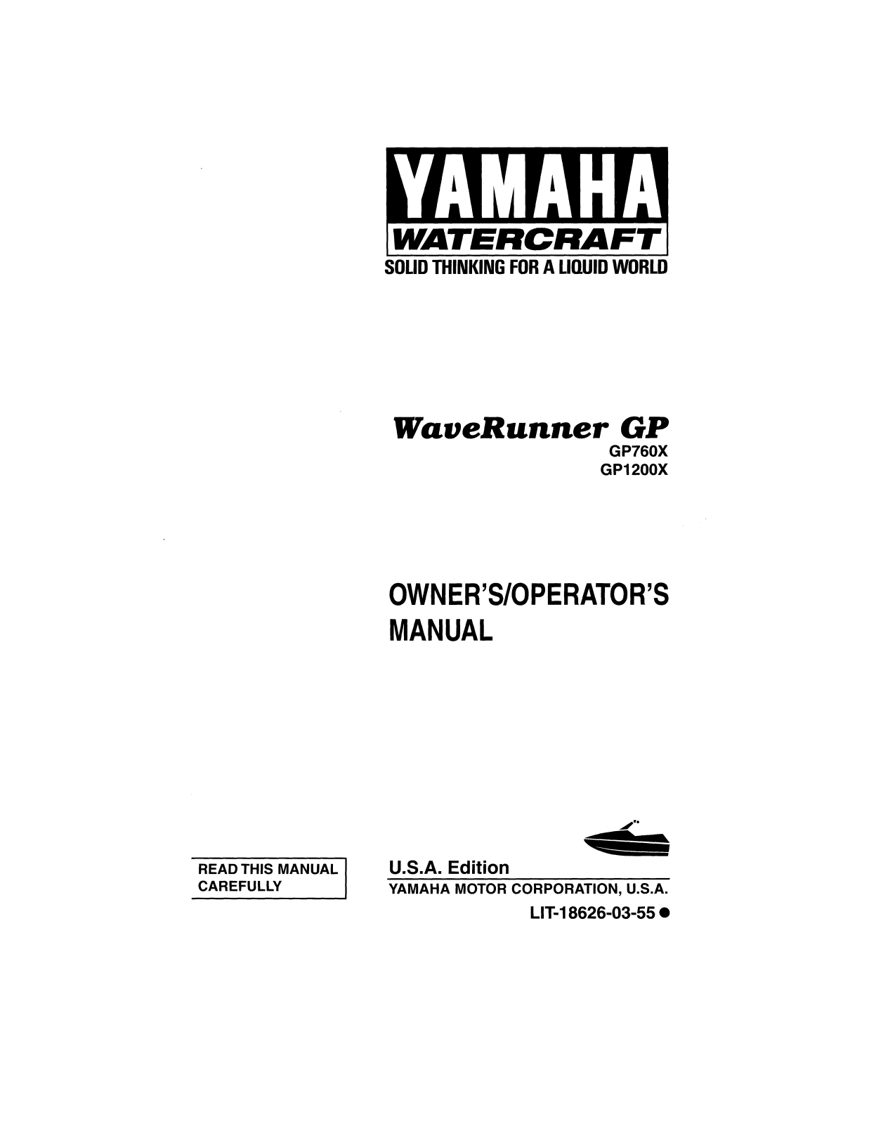 Yamaha GP1200X, GP760X User Manual