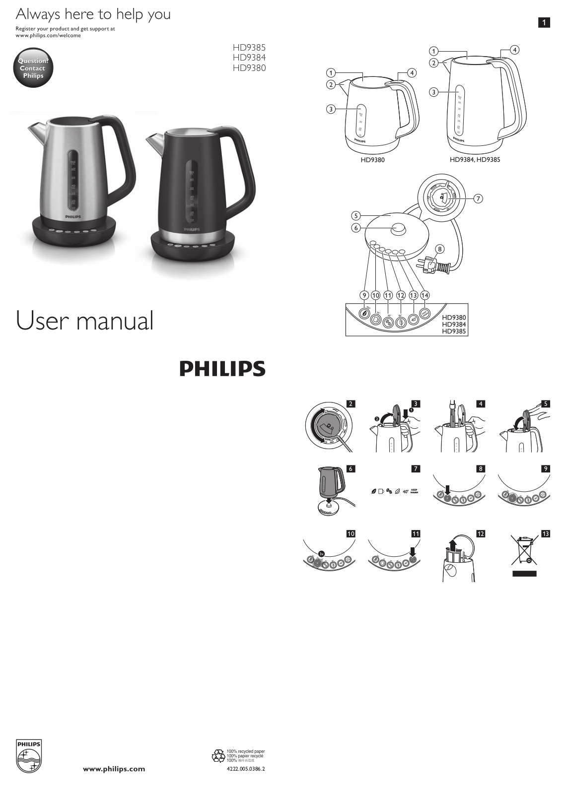 Philips HD9385, HD9384, HD9380 User Manual