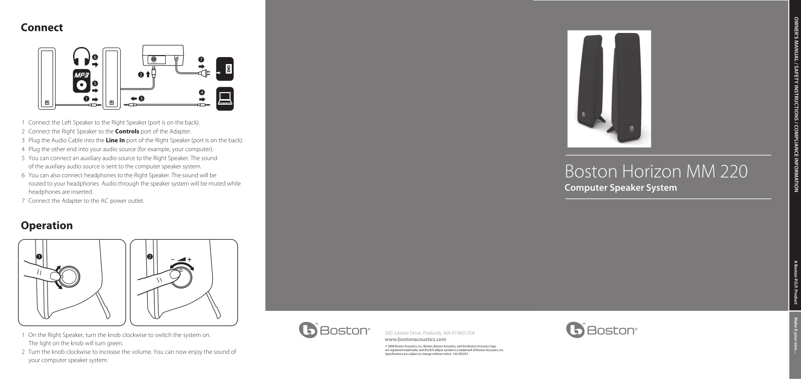 Boston Acoustics MM 220 User Manual