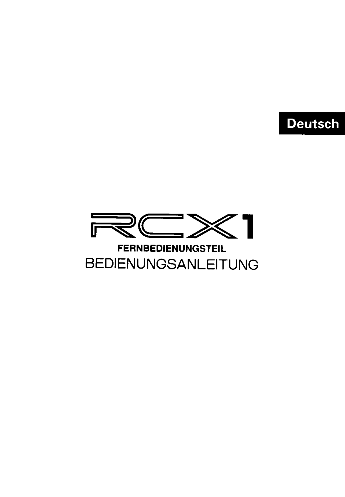 Yamaha RCX1 User Manual