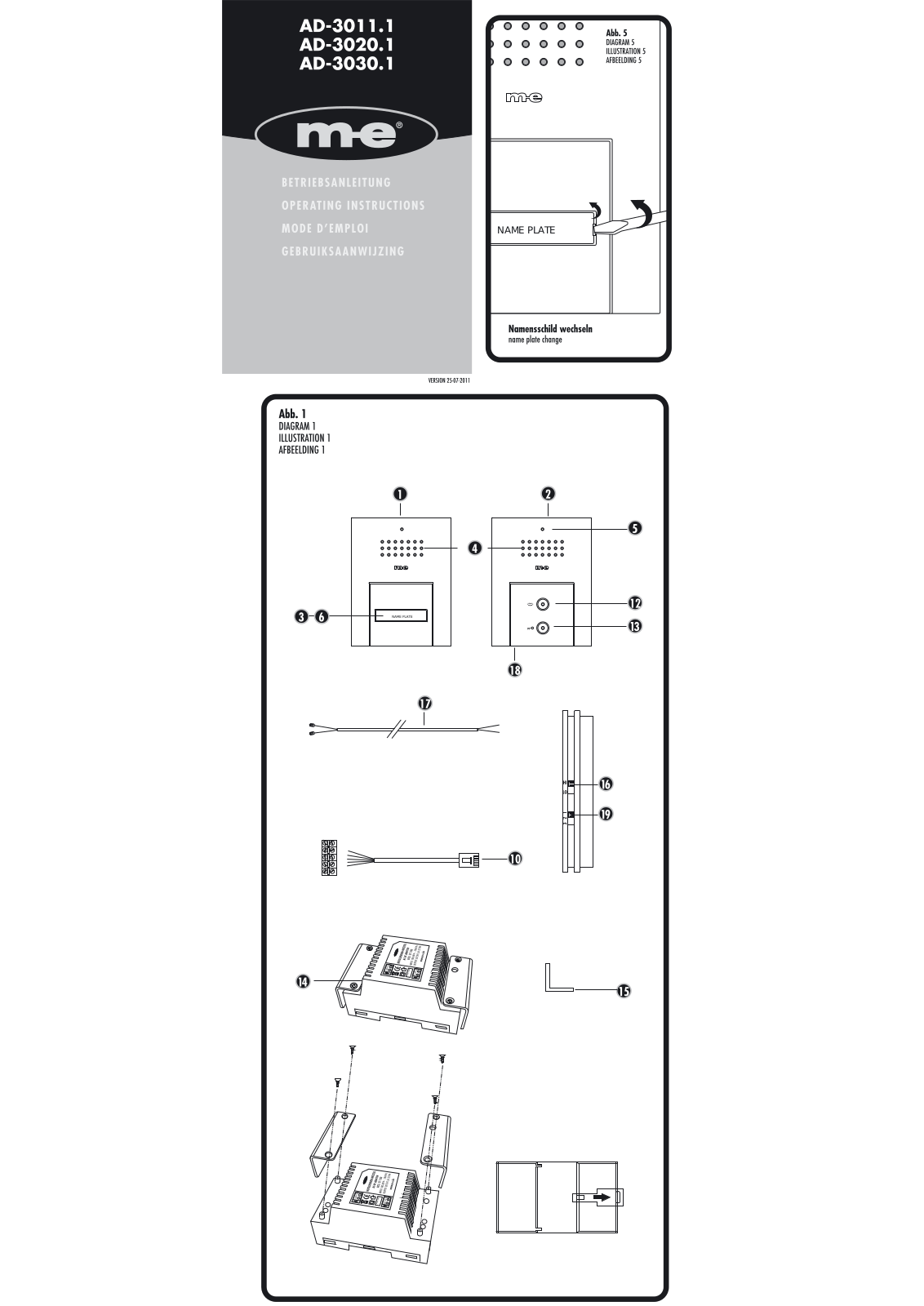 m-e modern-electronics AD-3011.1, AD-3020.1, AD-3030.1 Operating Instructions