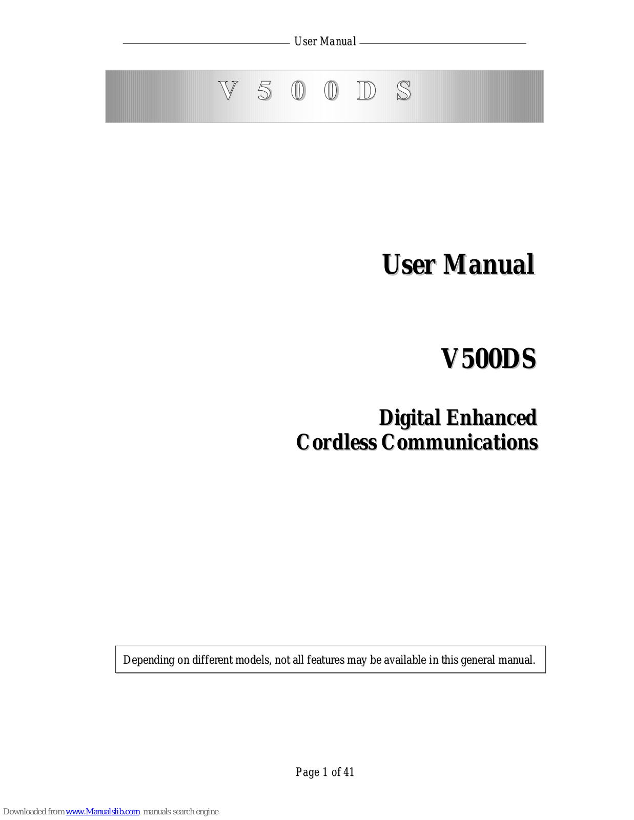 Aztech V500DS User Manual