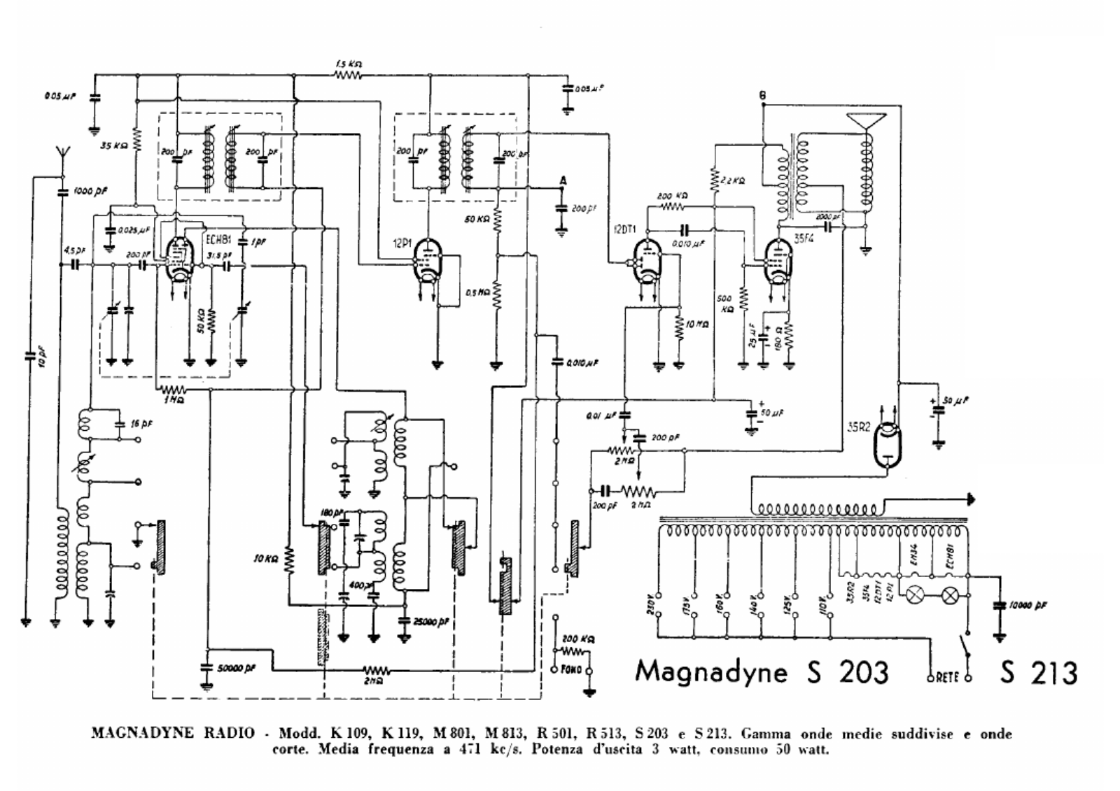 Magnadyne s203, s213 schematic