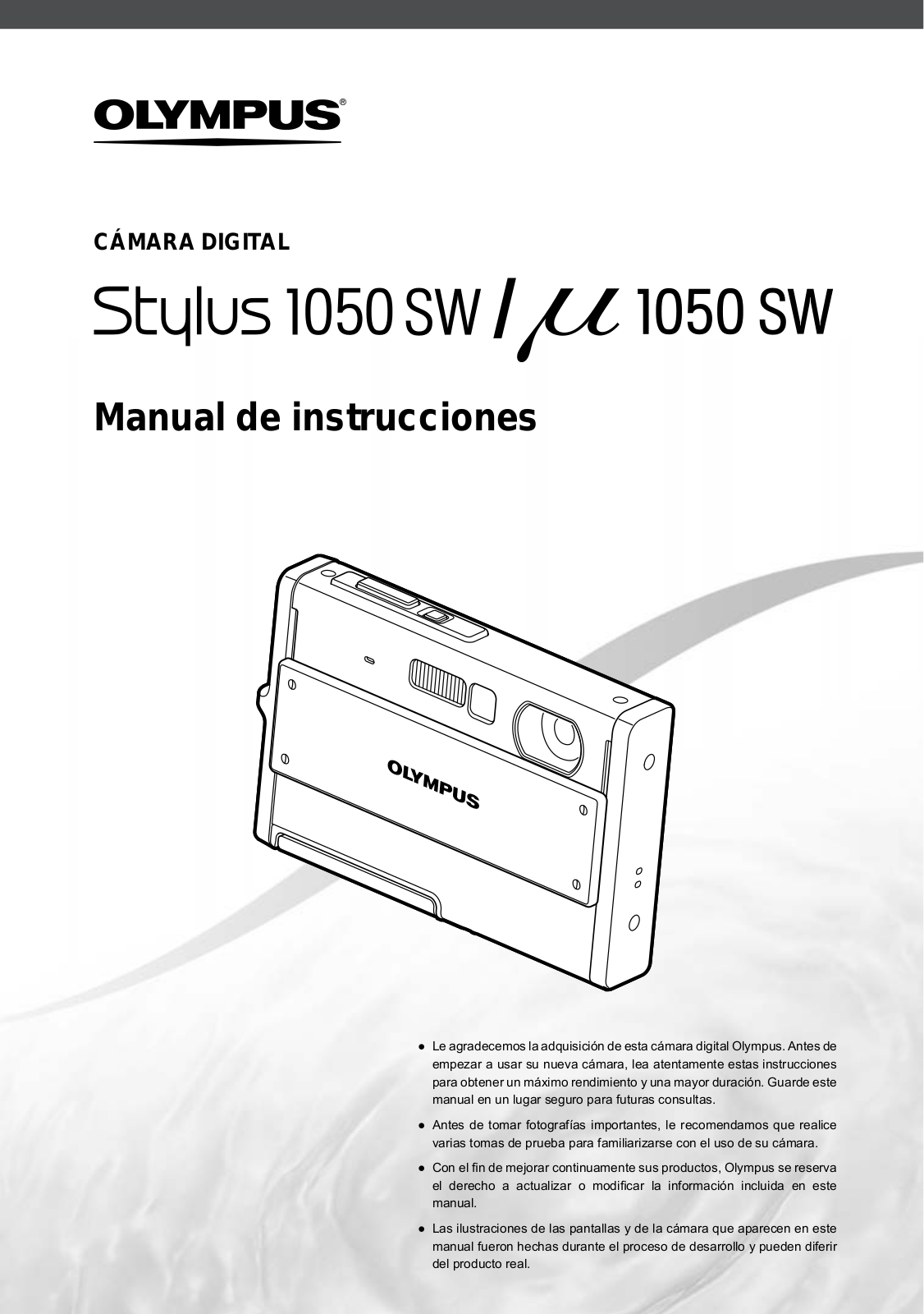 Olympus Stylus 1050 SW Instruction Manual