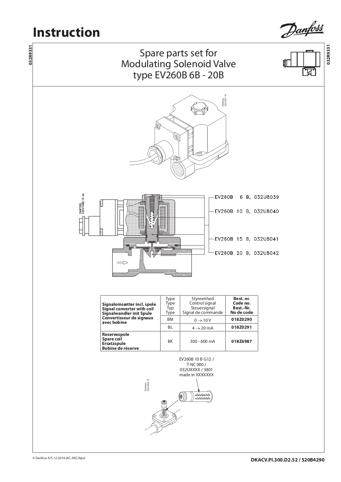 Danfoss Electronics EV260B 6B, EV260B 10B, EV260B 15B, EV260B 20B Installation Guide