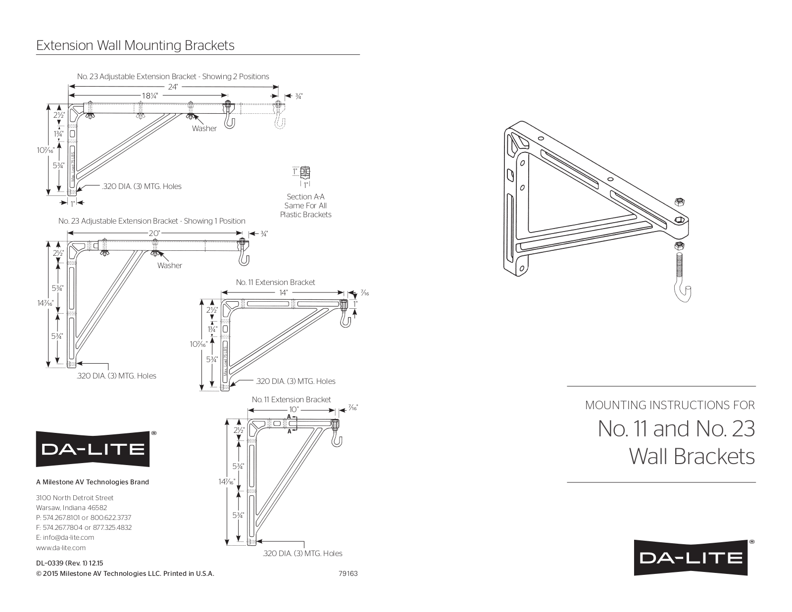 Da-Lite 40933 Instructions