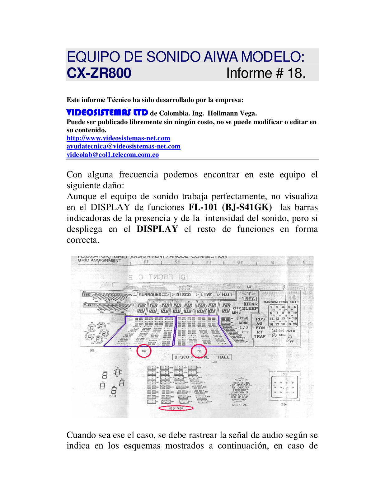 Aiwa CX-ZR800 Schematic