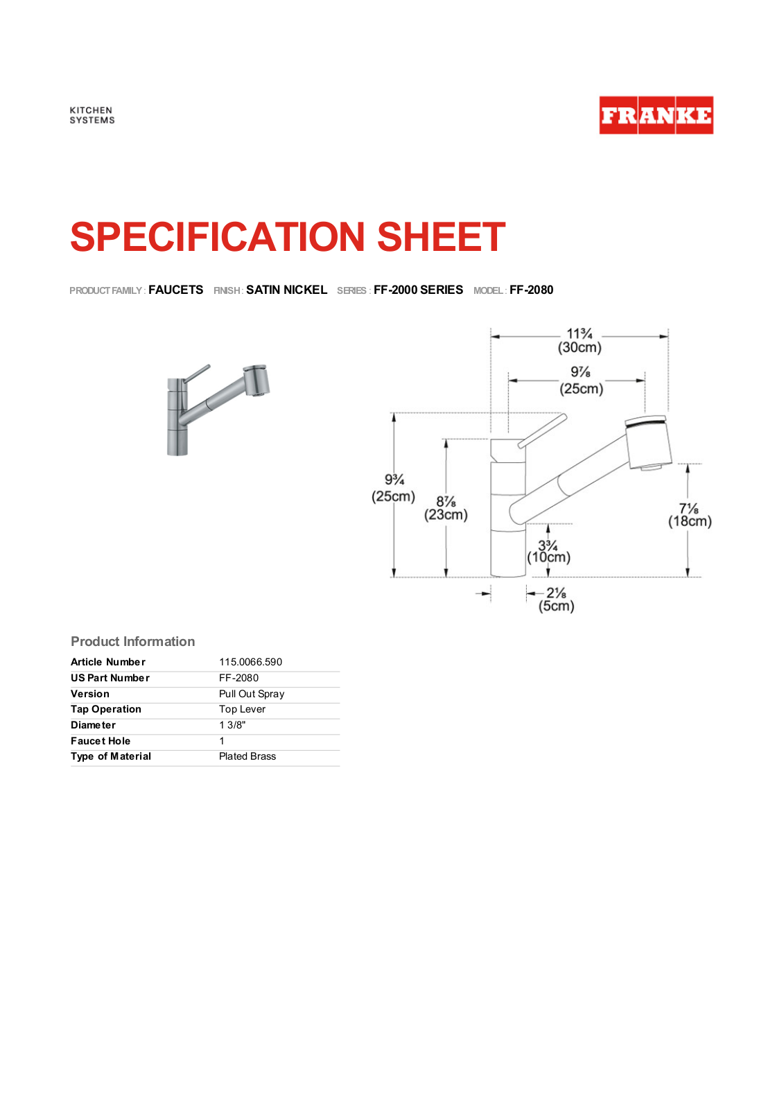 Franke Foodservice FF-2080 User Manual