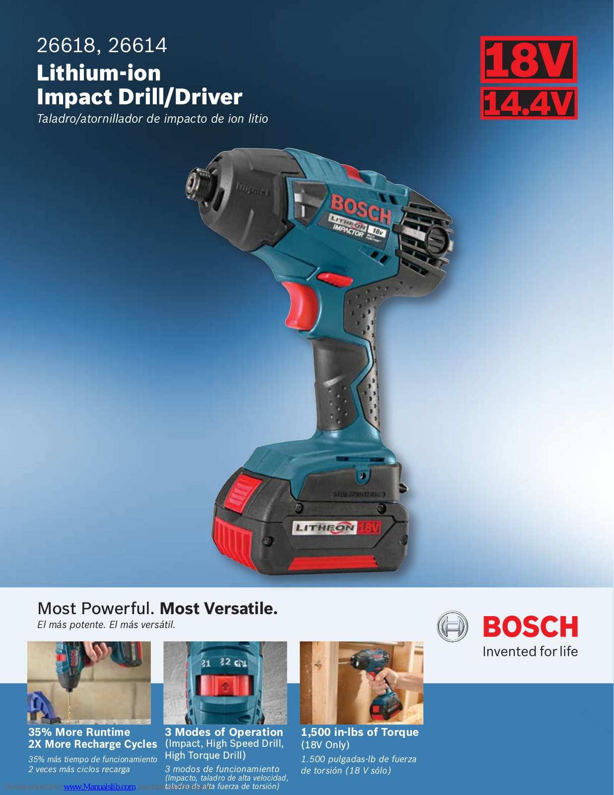 Bosch 26618-01, 26614-01 Specifications - ManualMachine.com