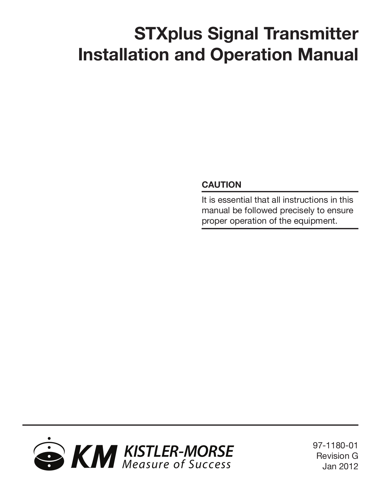 Kistler-Morse STXPlus User Manual