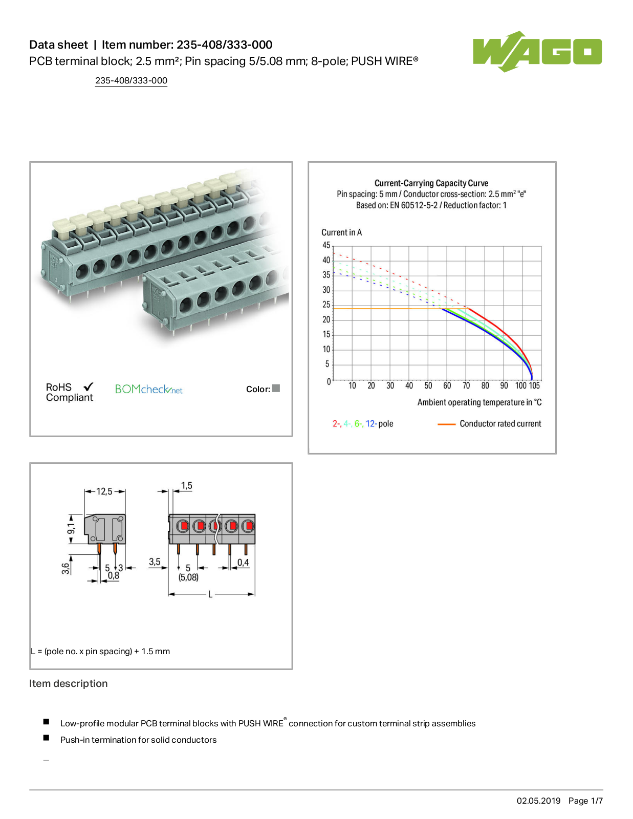 Wago 235-408/333-000 Data Sheet