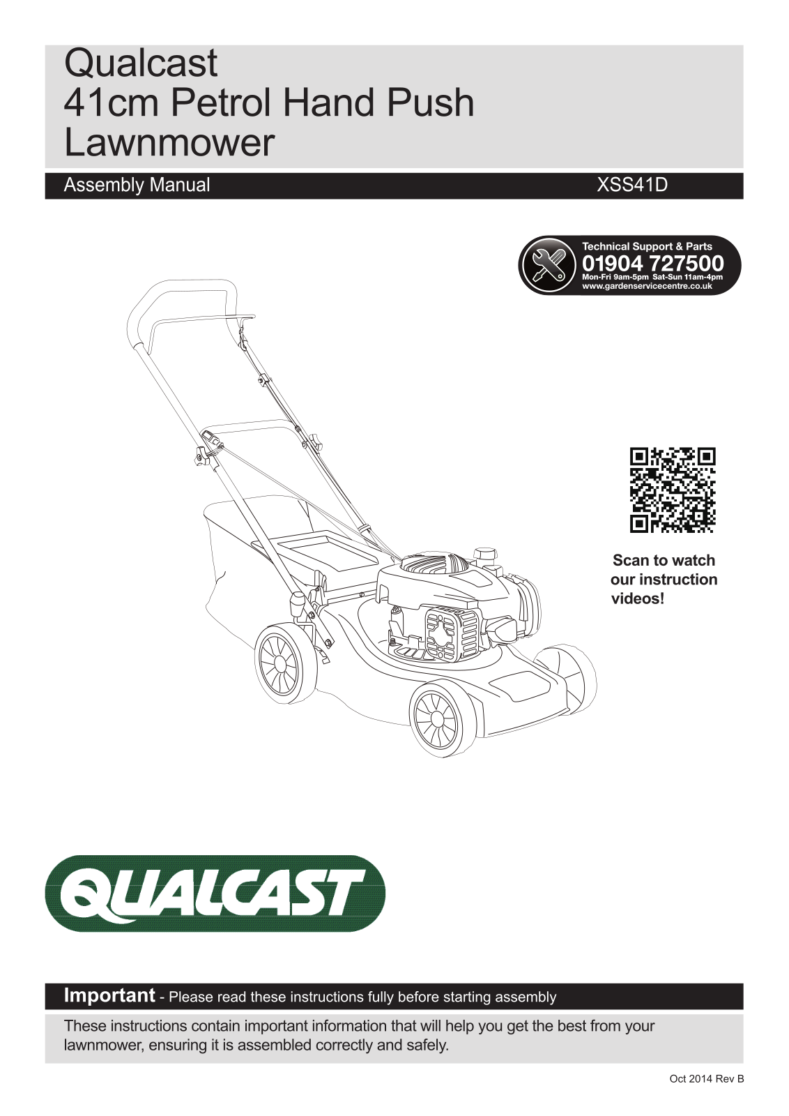 Qualcast XSS41D+CDB30 Instruction manual