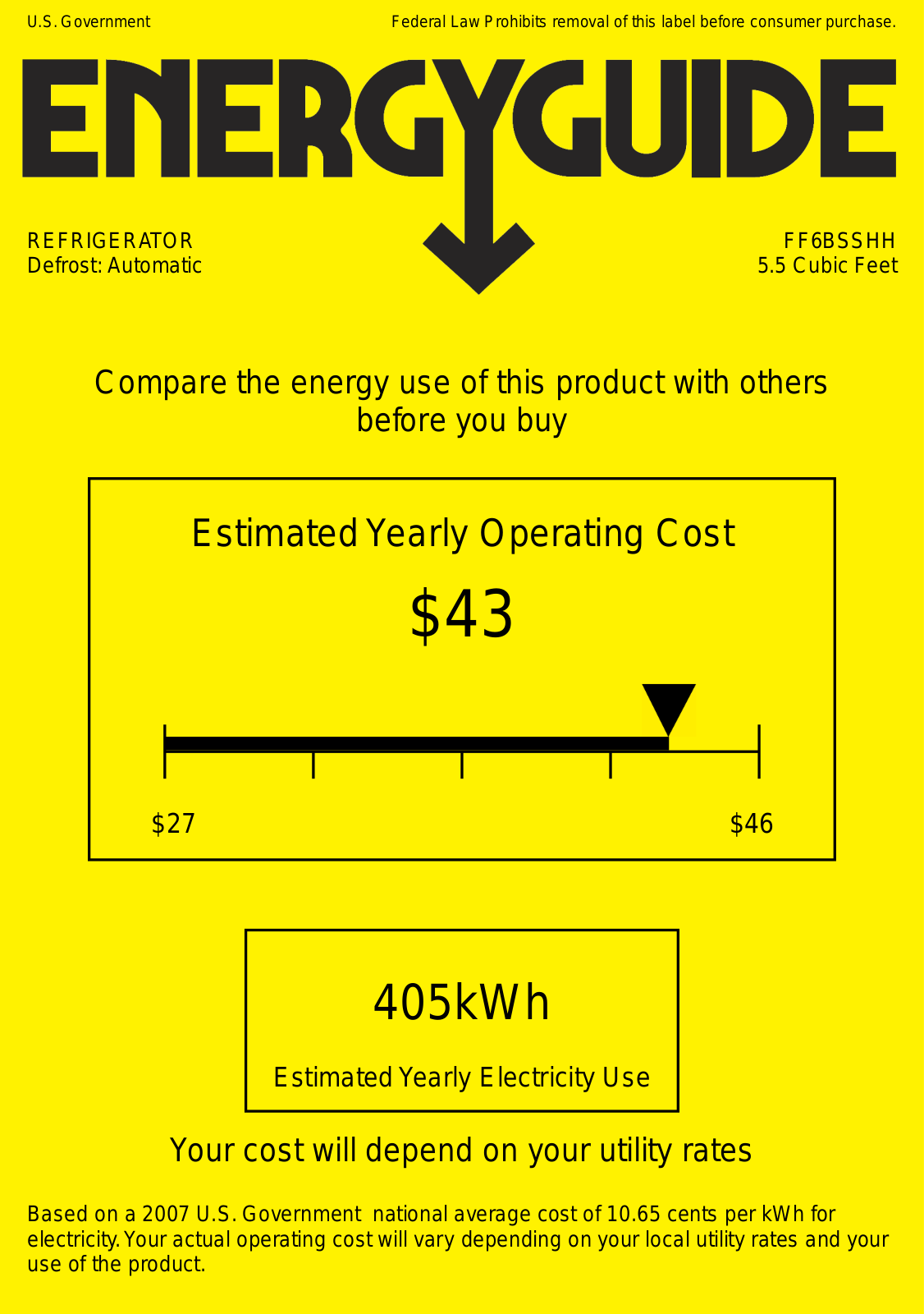 AccuCold FF6BSSHH Energy manual