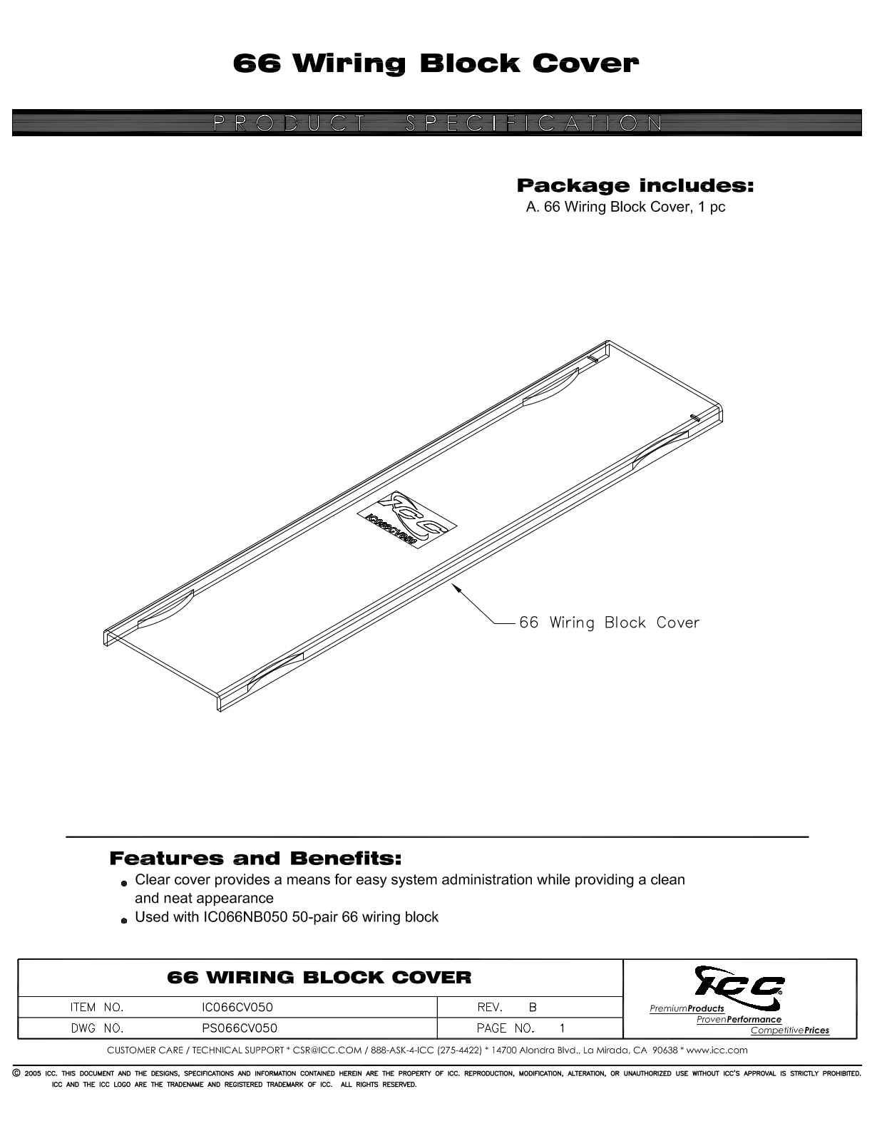 ICC IC066CV050 Specsheet