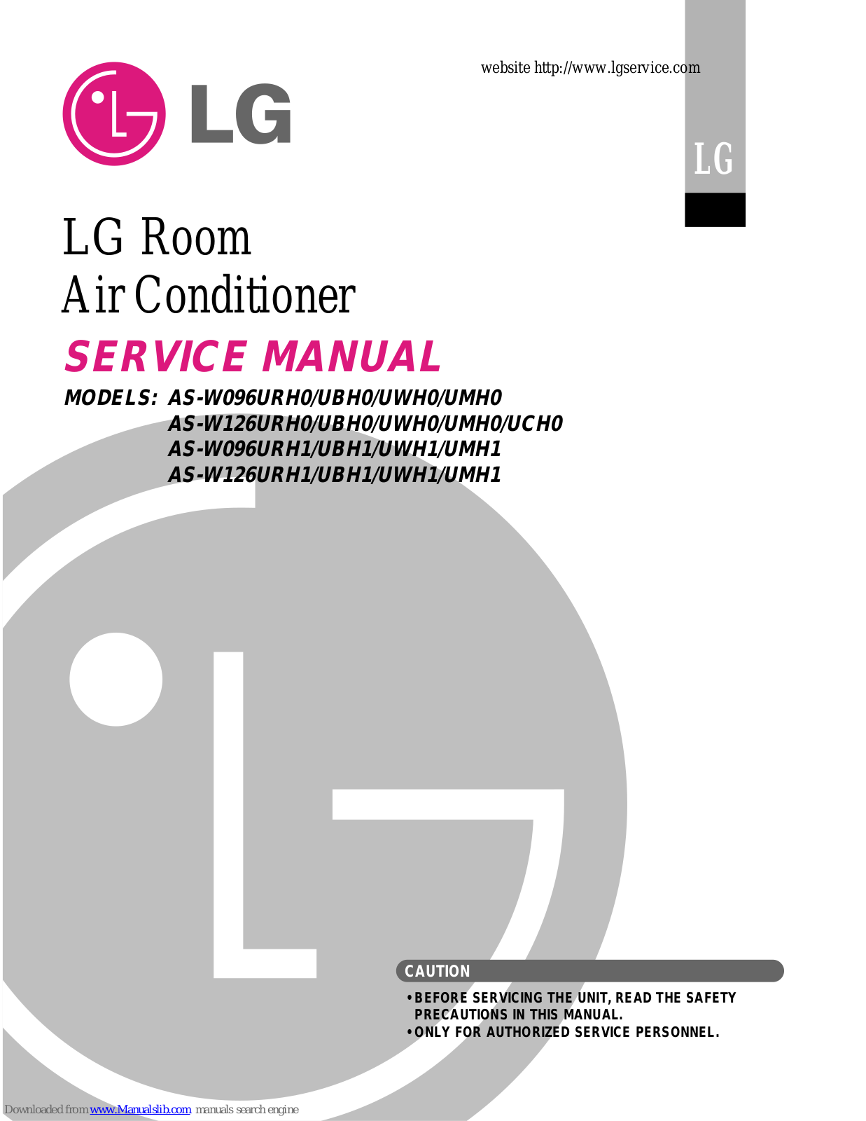 LG AS-W126URH1AS-W126, UBH1 Service Manual