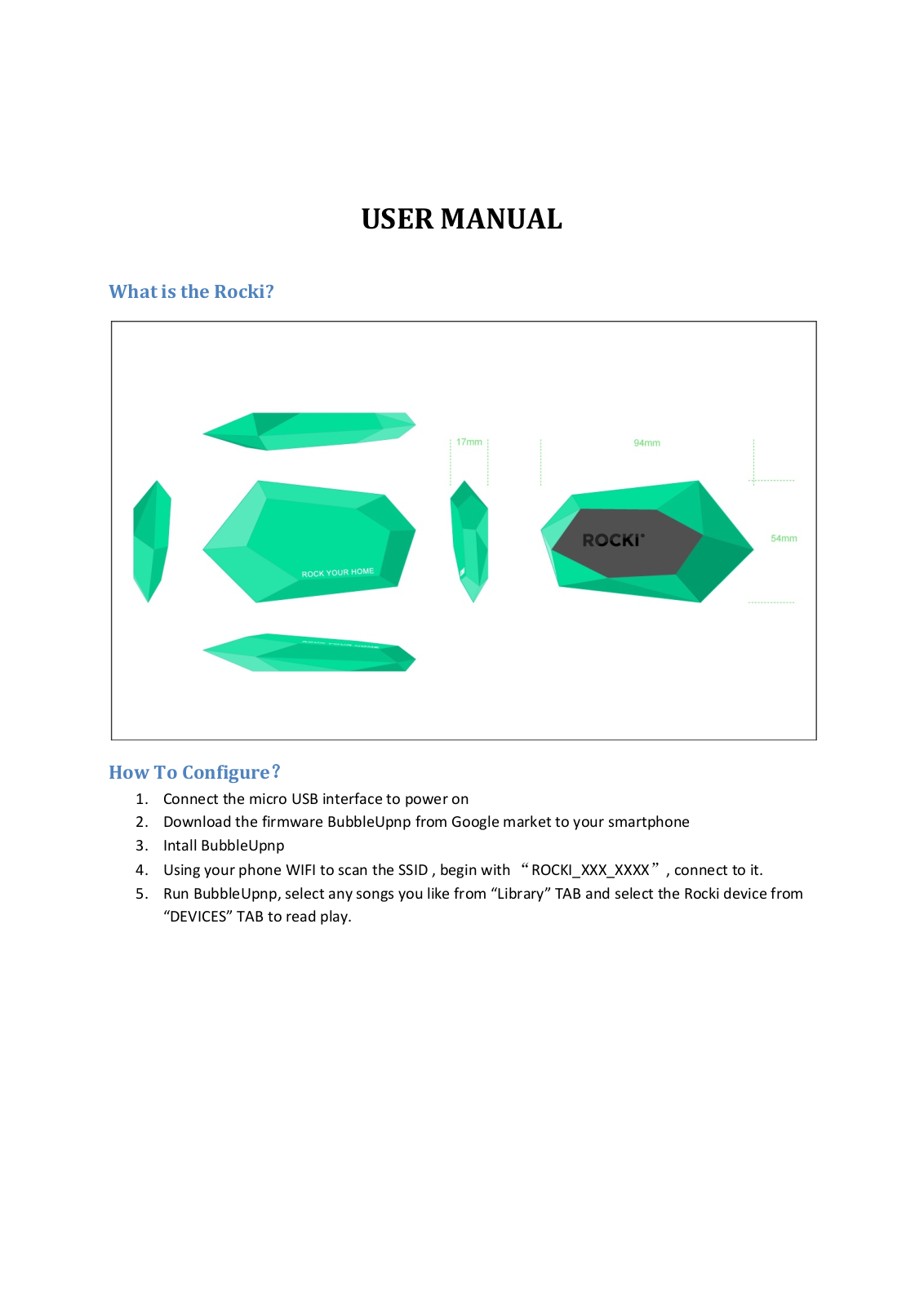 ROCKI Technology RCK2100 User Manual