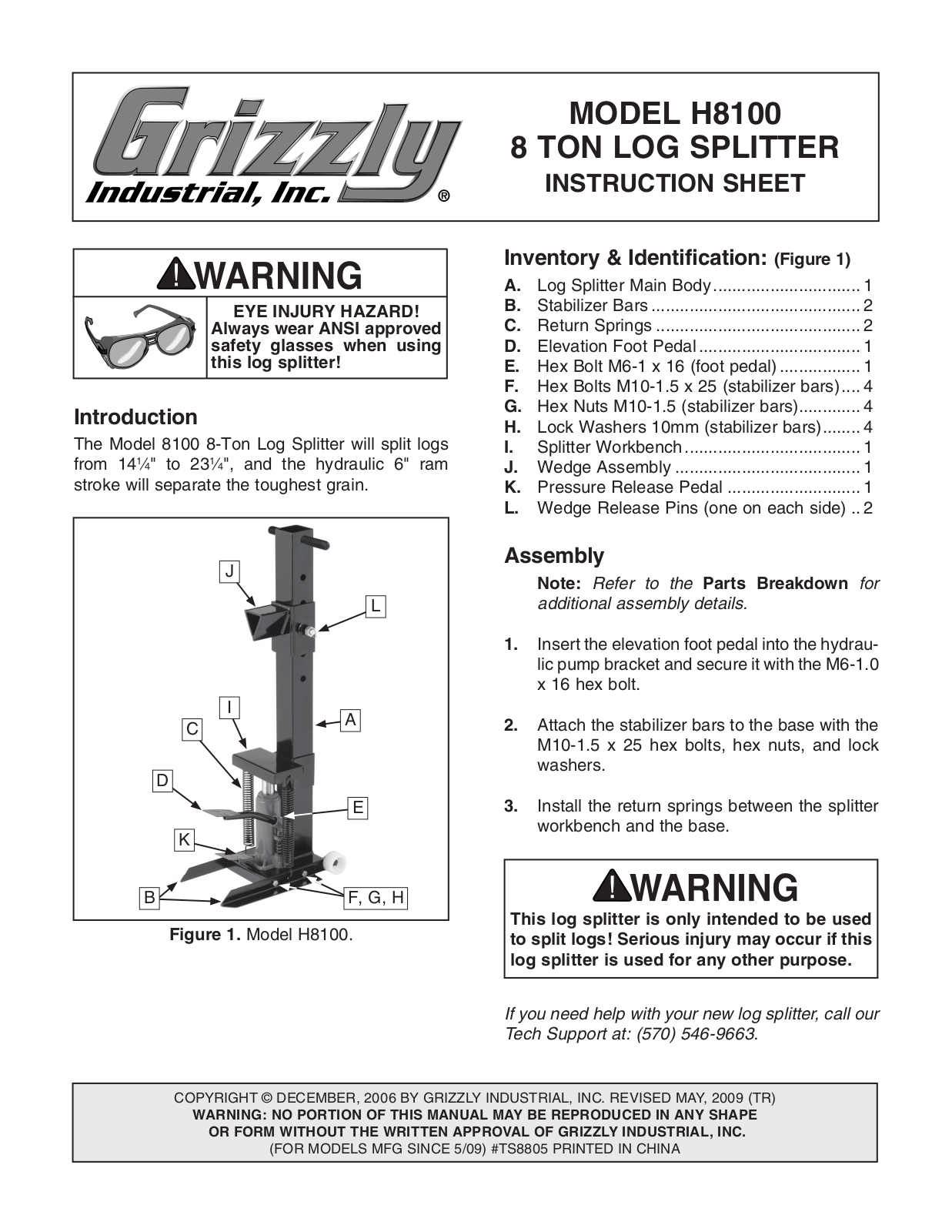 Grizzly H8100 User Manual