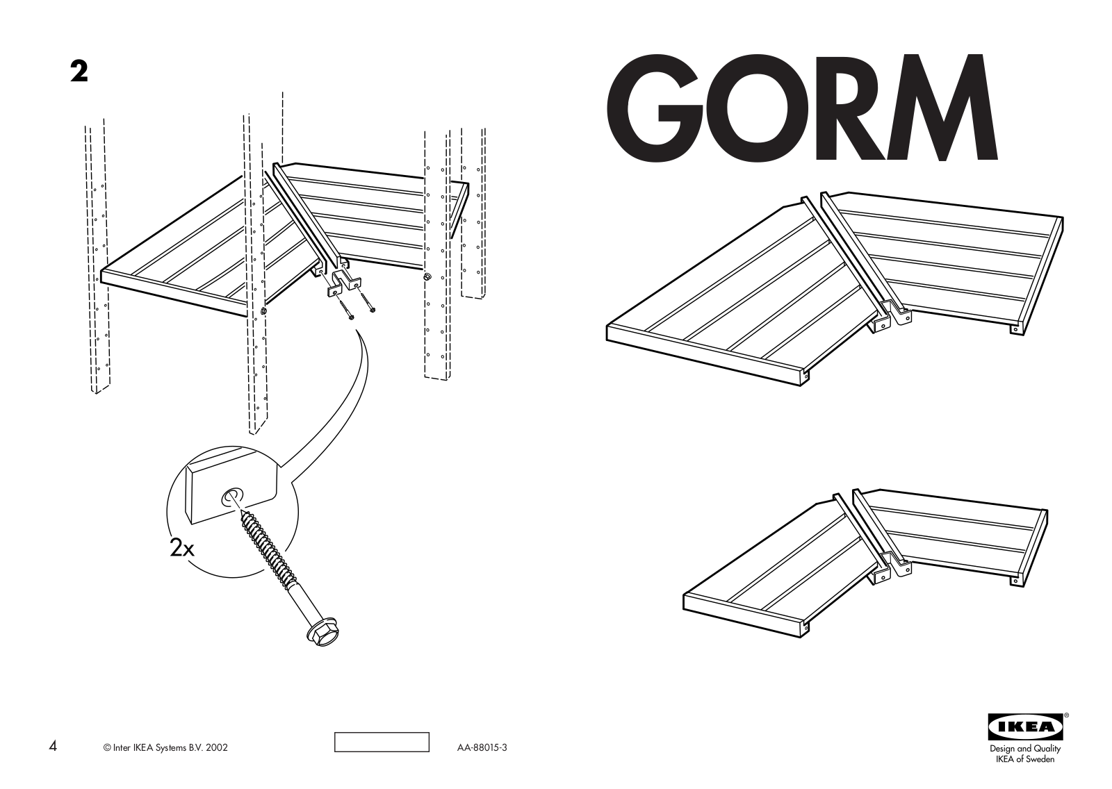 IKEA GORM CORNER SHELF 20 1-8 Assembly Instruction