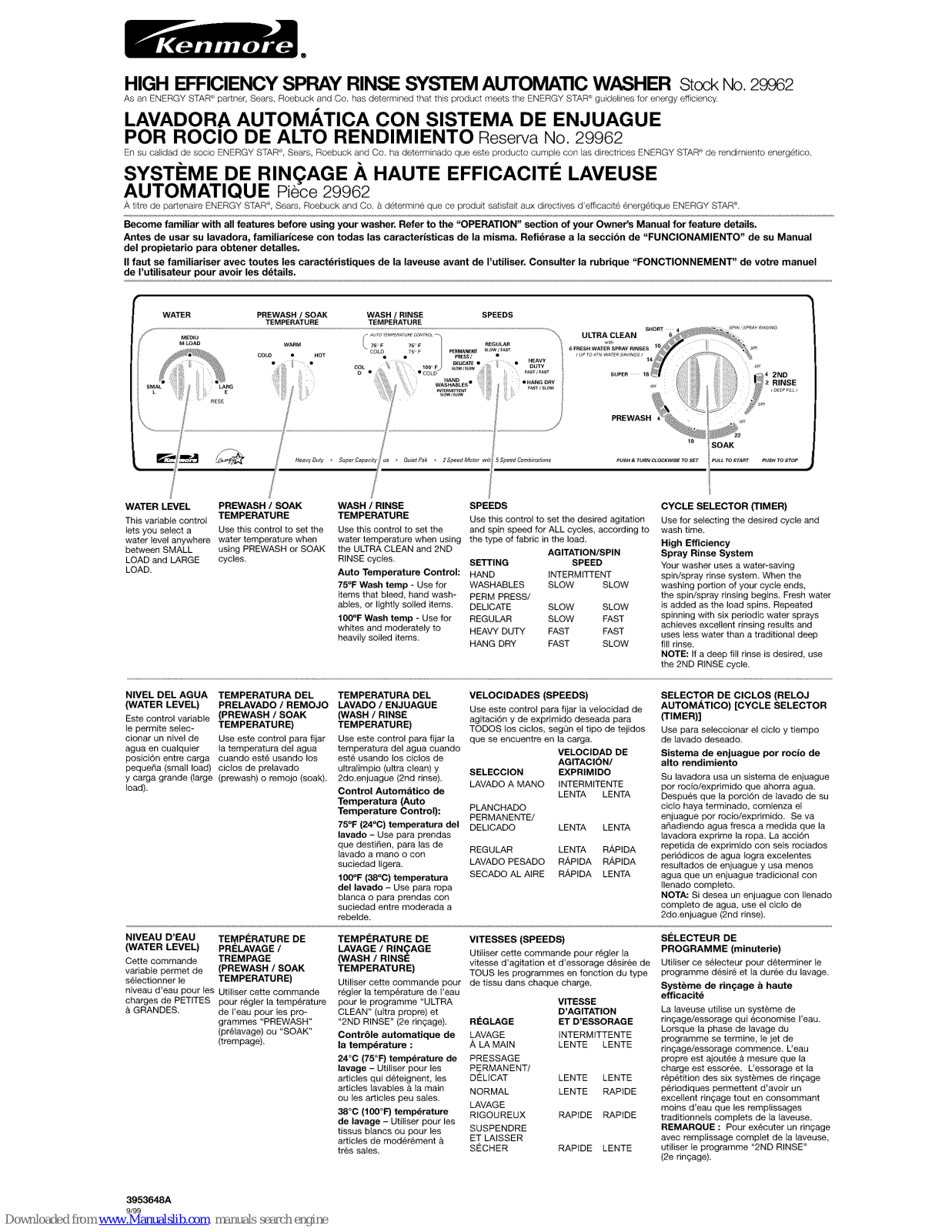 Kenmore 29962 Information - ManualMachine.com