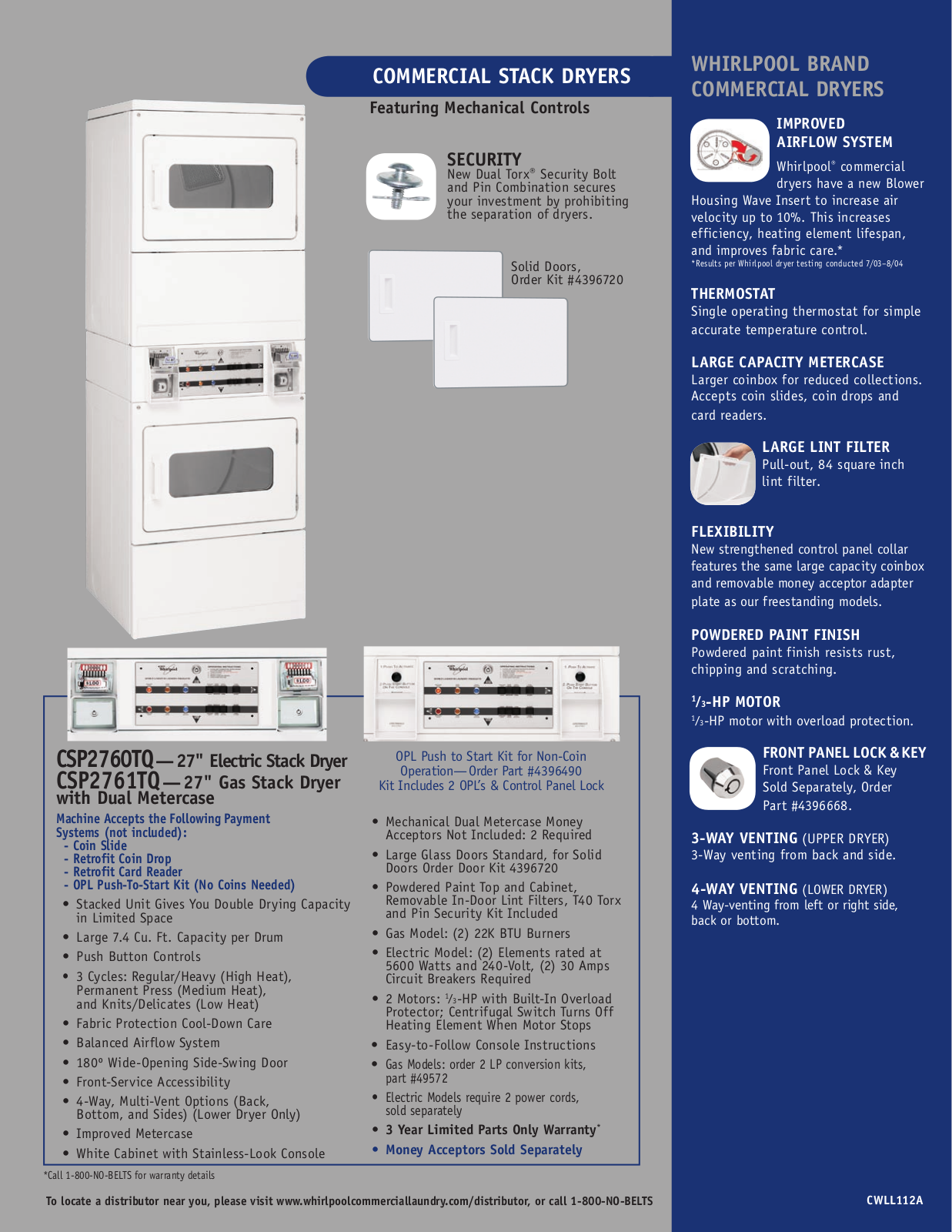 Whirlpool CSP2760TQ User Manual