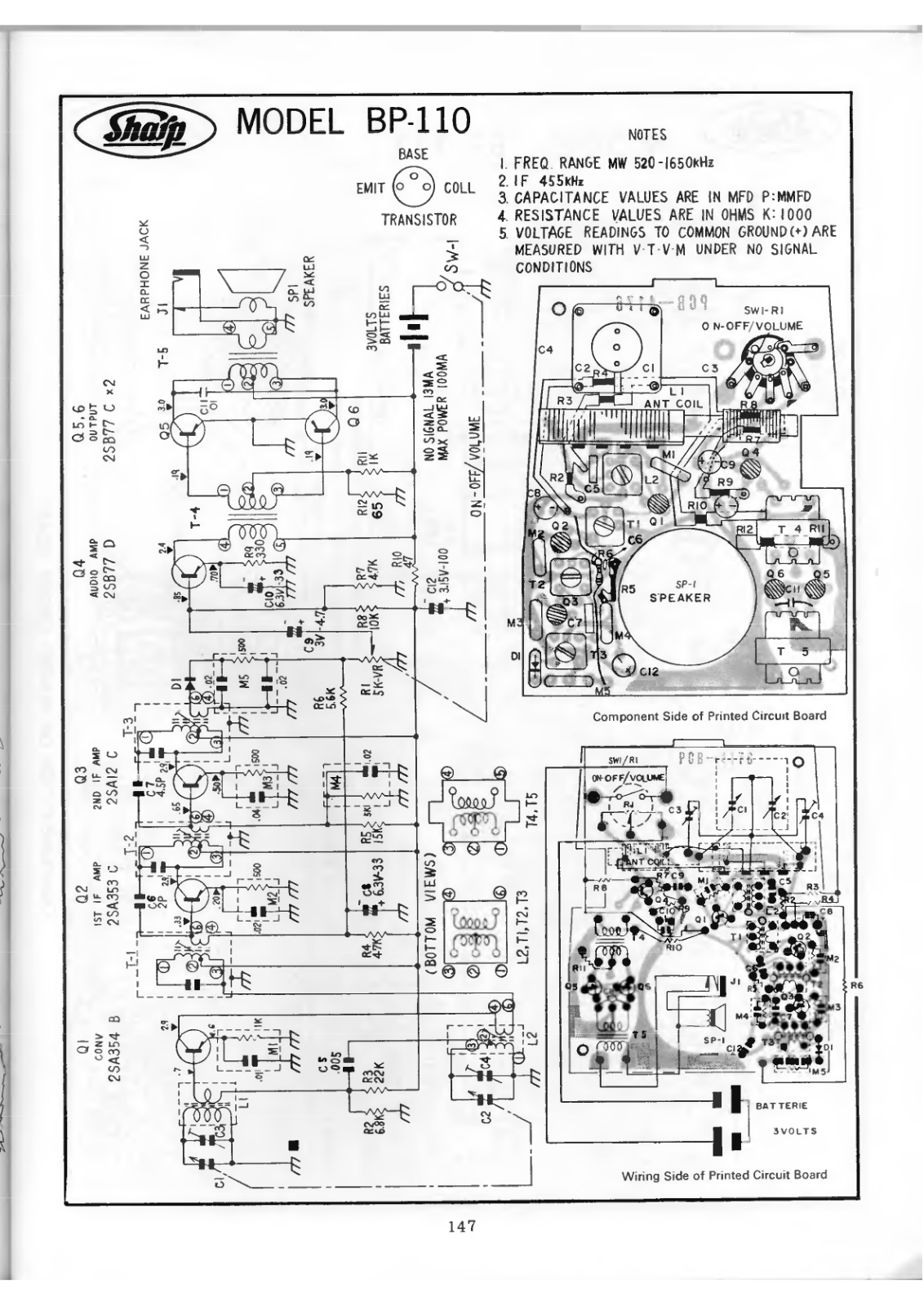 Sharp BP-110 Schematic