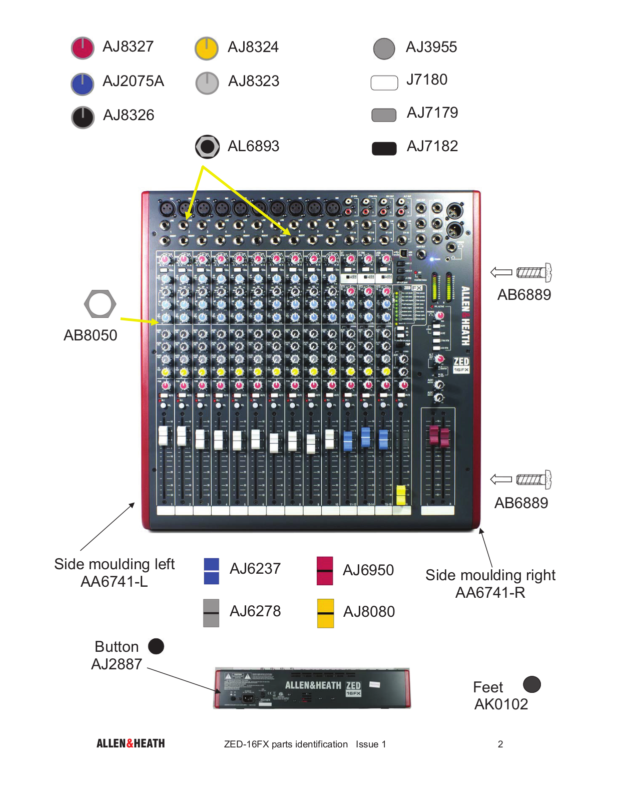 Allen & Heath 003-654X, AJ6278, AJ6950, AJ8080 Users Manual