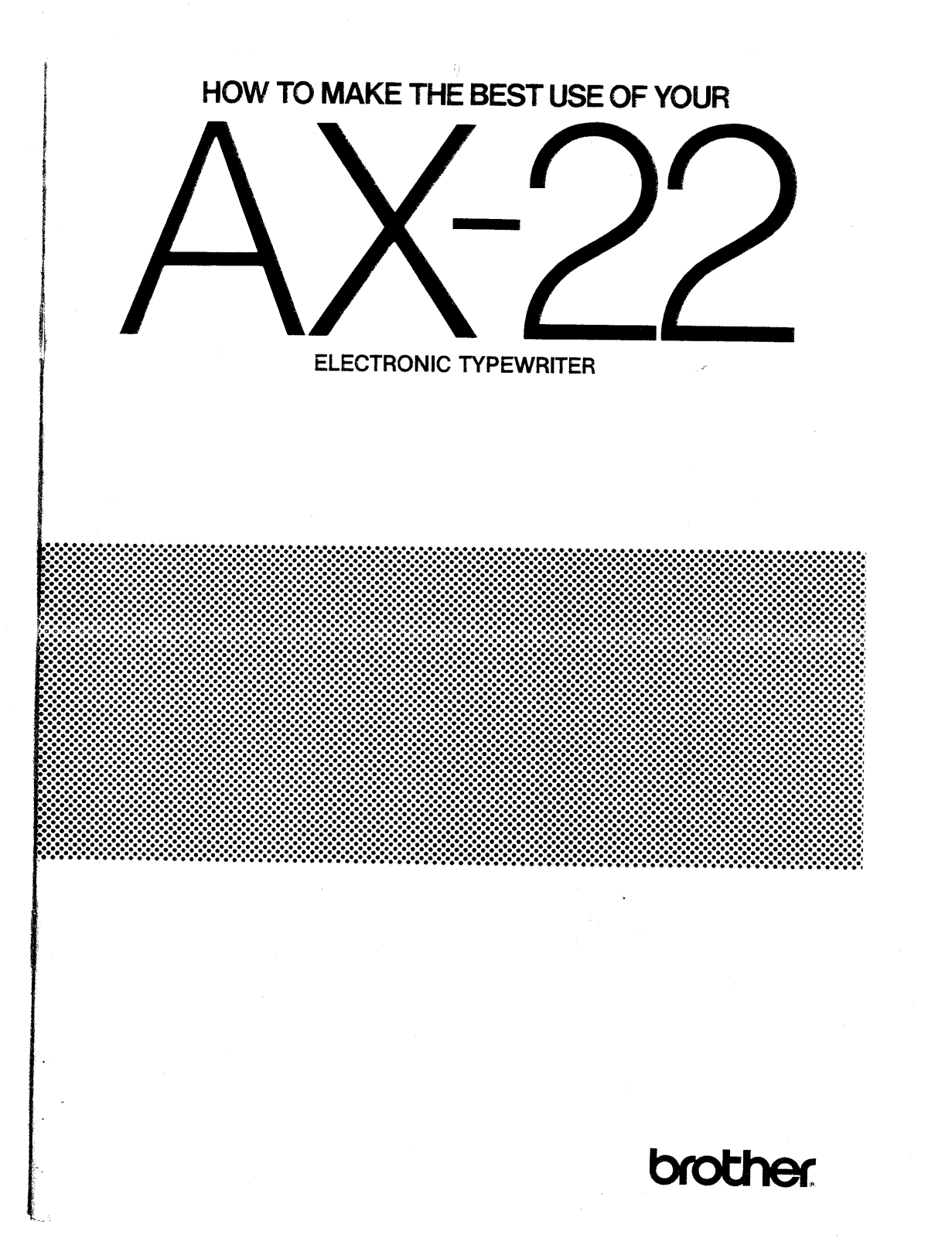 Brother AX-22 Owner's Manual