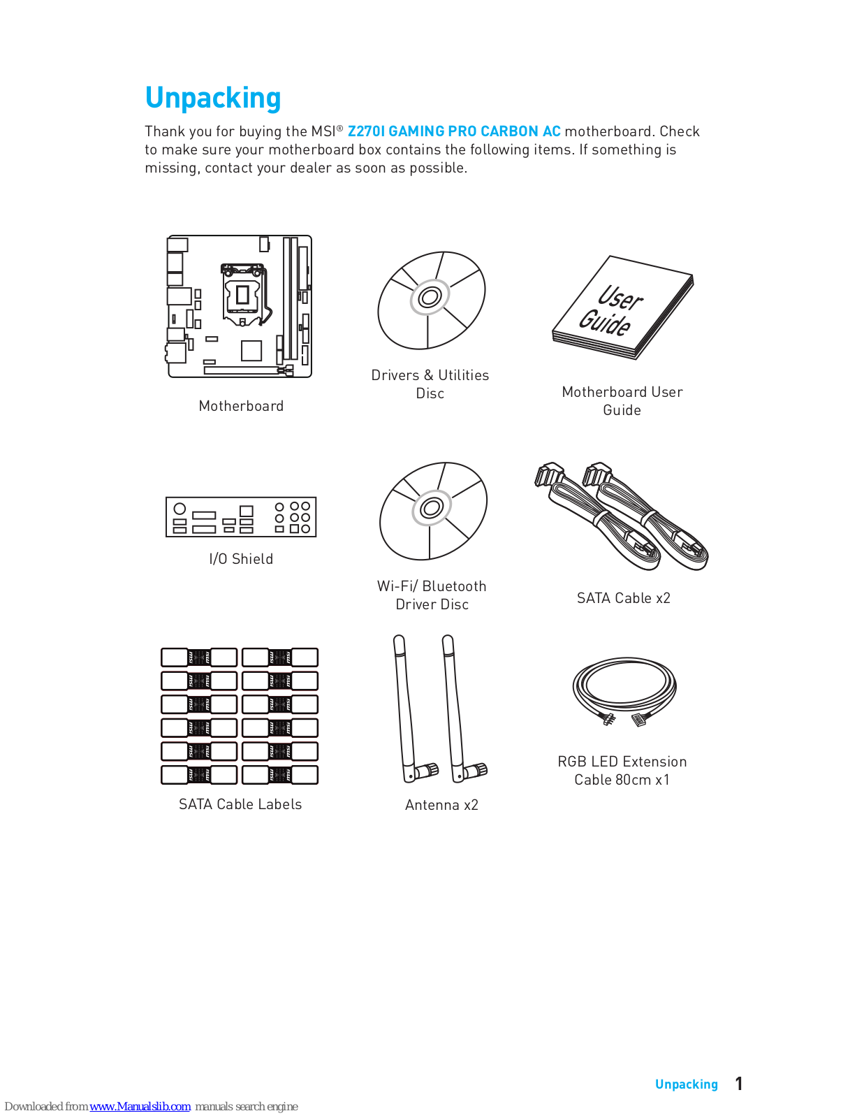 MSI Z270I GAMING PRO CARBON AC User Manual