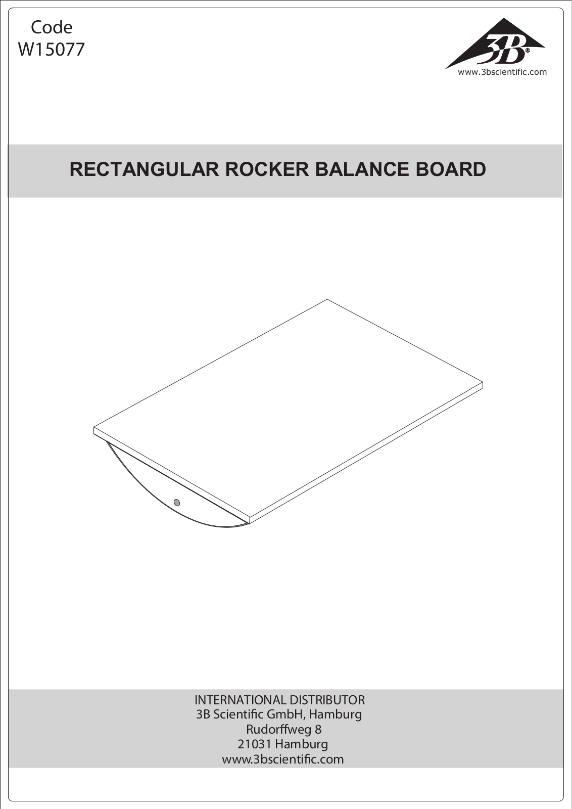 3B Scientific Rectangular Rocker Board User Manual