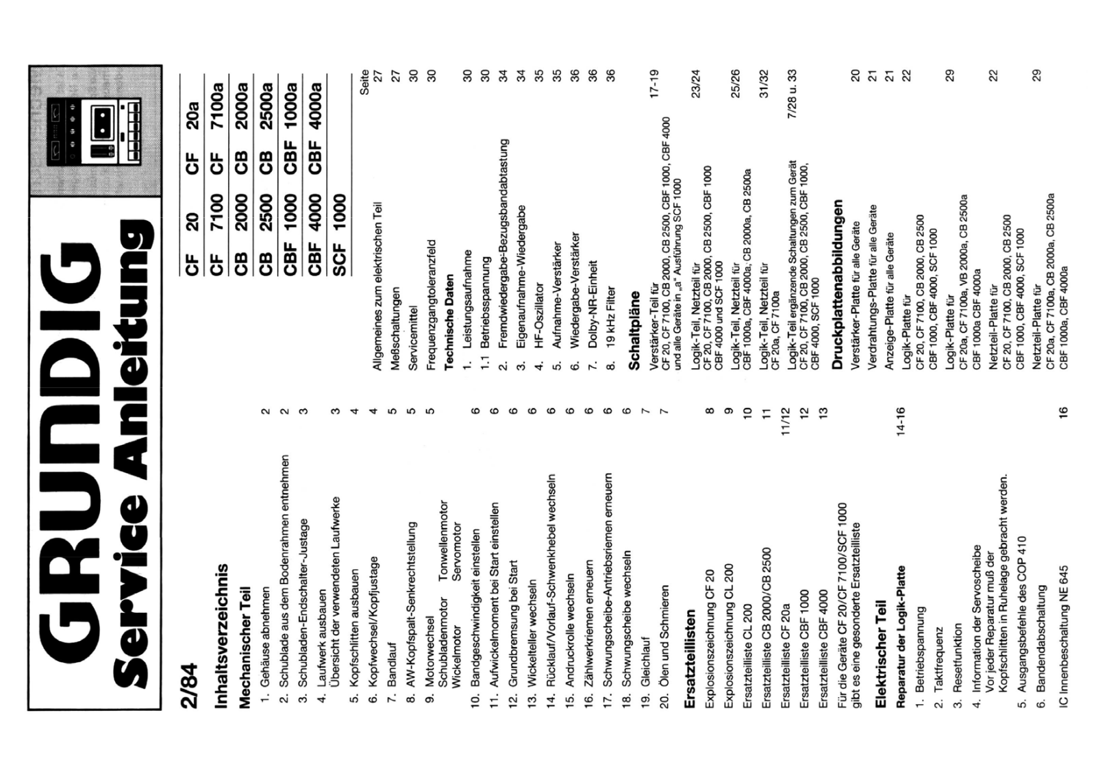 Grundig CBF-1000 Service Manual