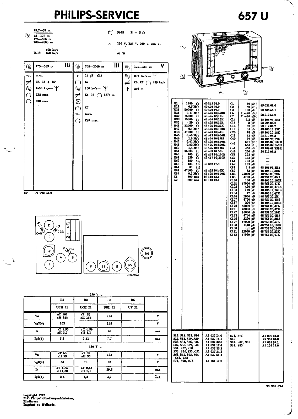 Philips 657-U Service Manual